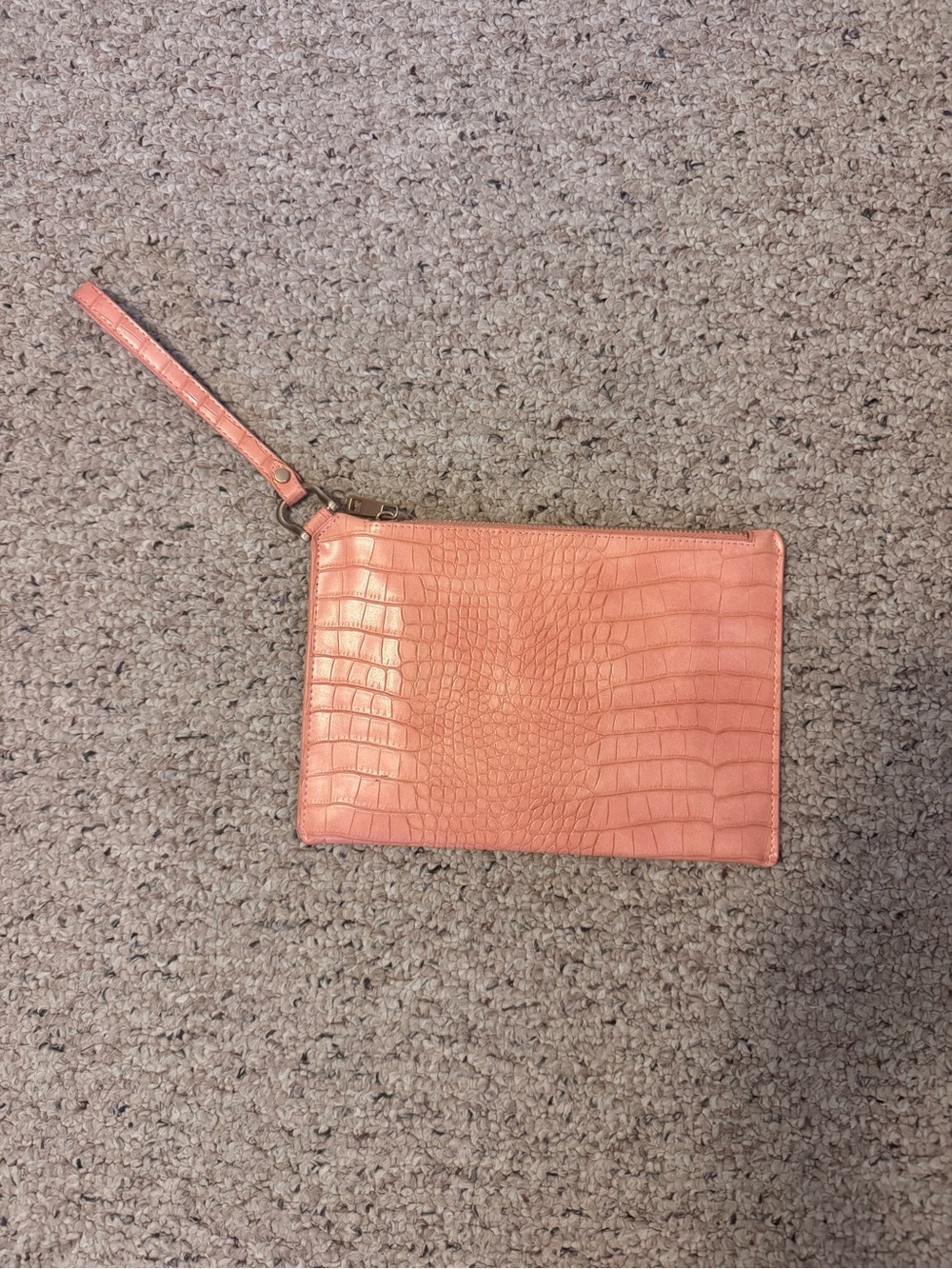 a new day Coral Croco-Embossed Wristlet Clutch